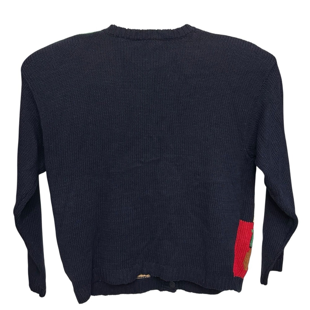 VTG Alexandra Bartlett Cardigan Sweater Navy Blue Size XL Teacher Back To School - Picture 6 of 10